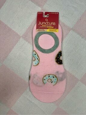 Juncture Pink Donut No-Show Liner Socks Double Pack - Women's